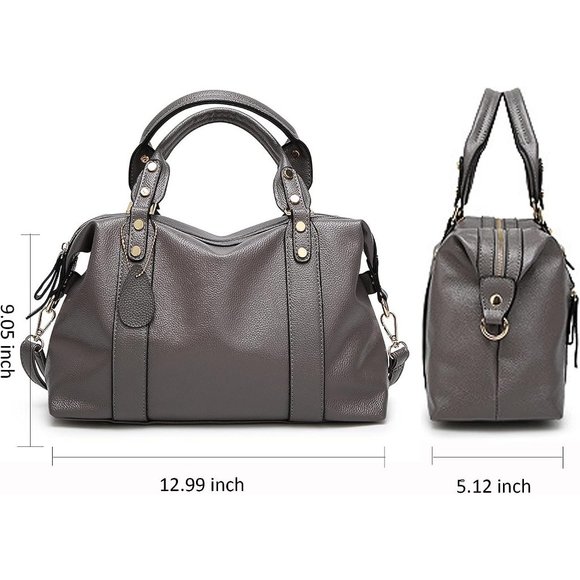 Women Vegan Leather Top Handle Shoulder Satchel Fashion Boston Bags main image 3